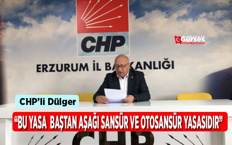 CHP’li Dülger: Saray iktidarı, yasama yılını bir sansür yasası ile açtı