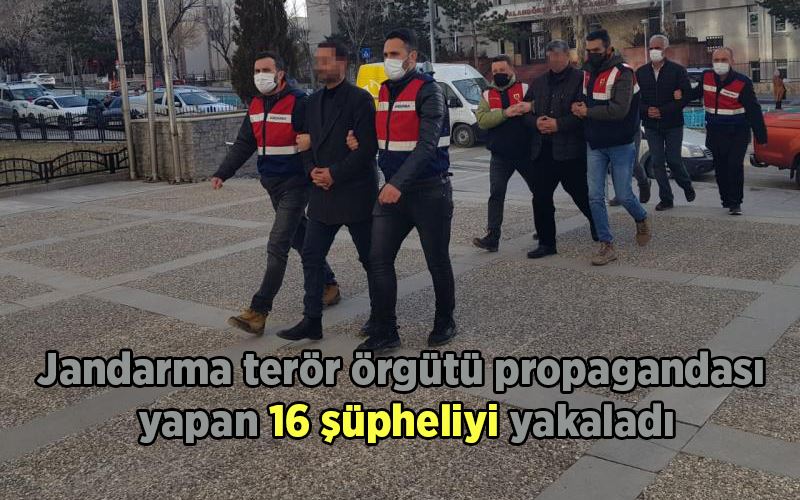 Jandarma terör örgütü propagandası yapan 16 şüpheliyi yakaladı