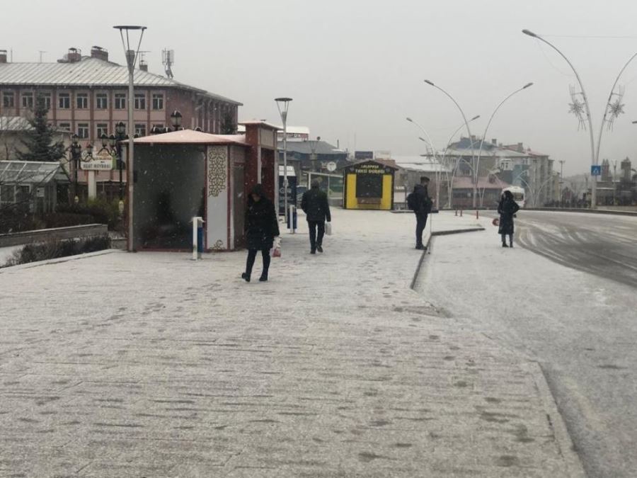 Erzurum güne karla uyandı