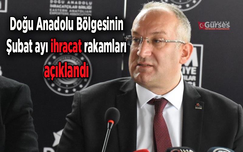  Doğu Anadolu Bölgesinin Şubat ayı ihracat rakamları açıklandı