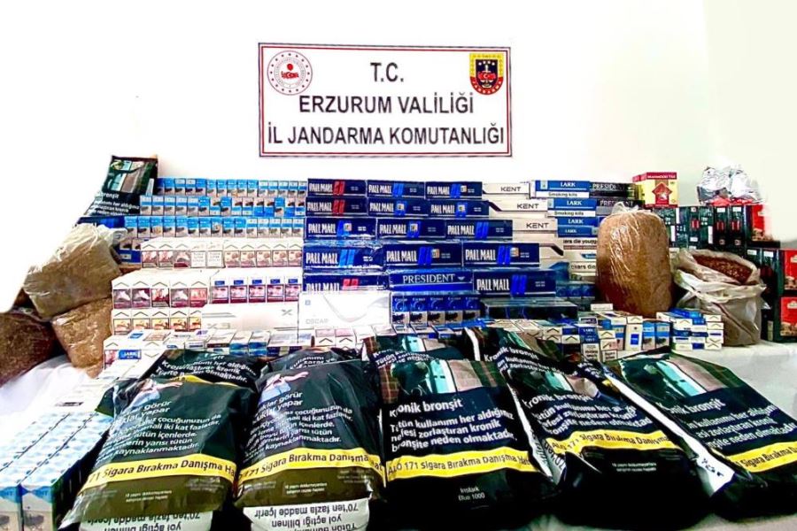 Erzurum’da piyasa değeri 215 bin TL olan kaçak malzeme ele geçirildi