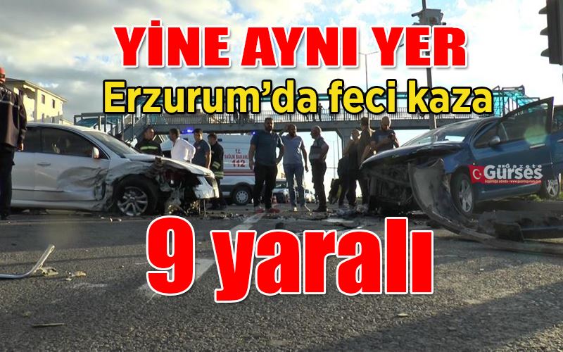 Erzurum’da feci kaza: 9 yaralı