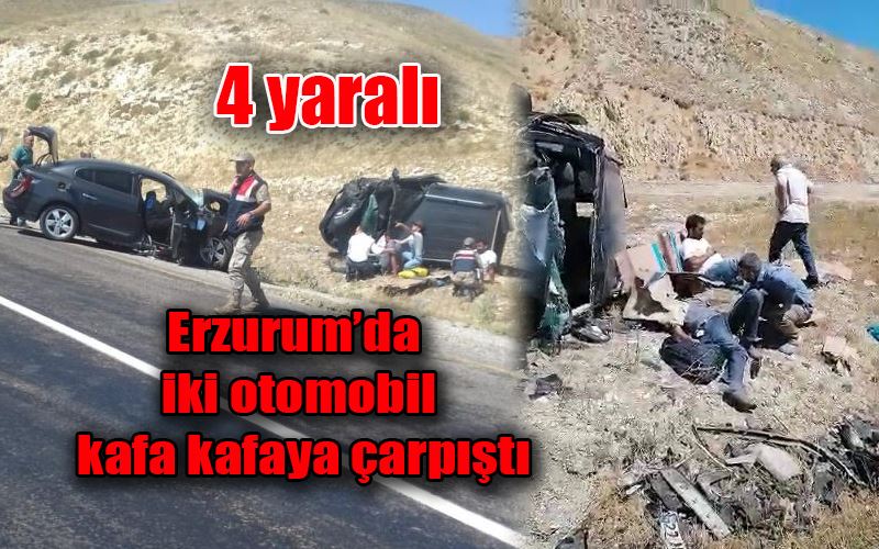  İki otomobil kafa kafaya çarpıştı: 4 yaralı