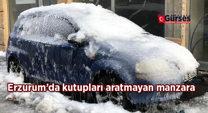 Erzurum’da kutupları aratmayan manzara