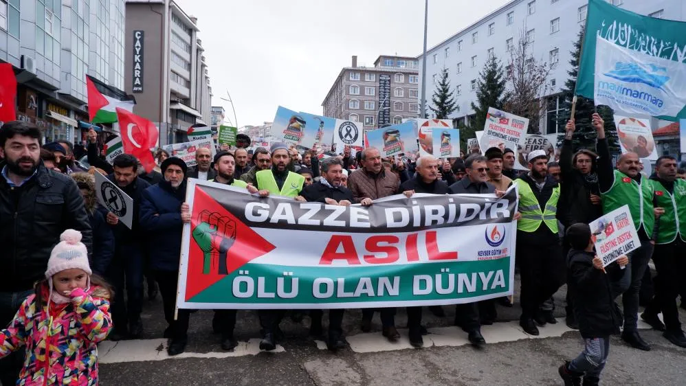 Erzurum’da yürekler Gazze için bir oldu