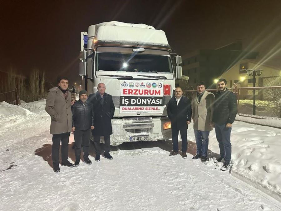 Erzurum iş dünyasının ilk yardım tırı Malatya’ya uğurlandı