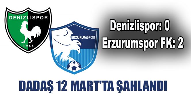 Spor Toto 1. Lig: Denizlispor: 0 - Erzurumspor FK: 2