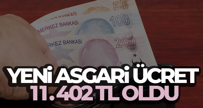 Yeni asgari ücret 11.402 TL oldu