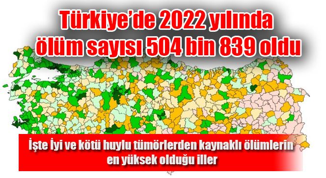 Türkiye’de 2022 yılında ölüm sayısı 504 bin 839 oldu