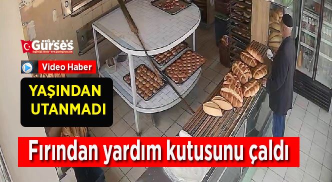 Fırından yardım kutusunu çaldı