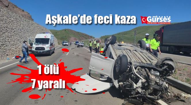 Aşkale’de feci kaza: 1 ölü, 7 yaralı