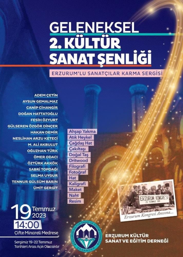 Erzurum’da kültür ve sanat şenliği düzenlenecek