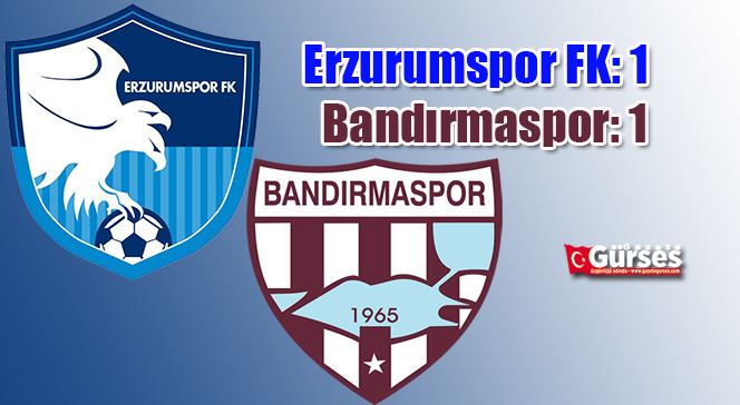 Trendyol 1. Lig: Erzurumspor FK: 1 - Bandırmaspor: 1