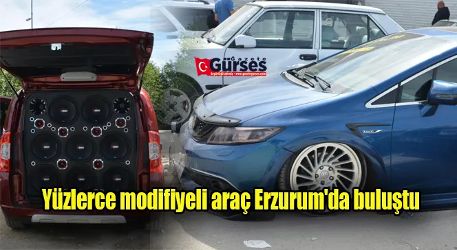 Yüzlerce modifiyeli araç Erzurum