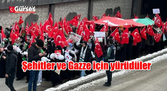 Şehitler ve Gazze için yürüdüler