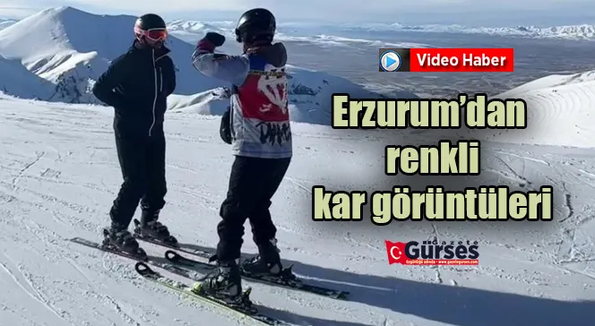 Erzurum’dan renkli kar görüntüleri