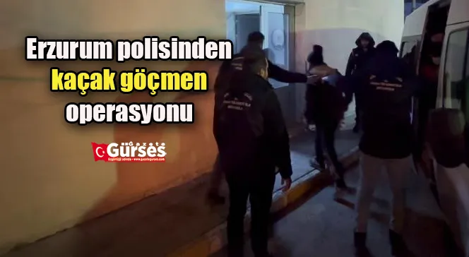 Erzurum polisinden kaçak göçmen operasyonu