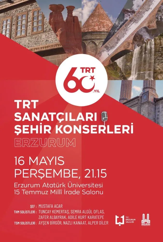 TRT sanatçıları Erzurum’da konser verecek