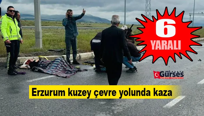 Erzurum kuzey çevre yolunda kaza; 6 yaralı