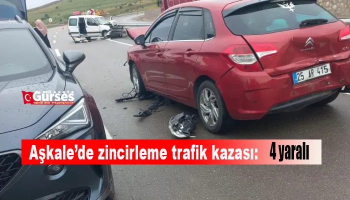 Aşkale’de zincirleme trafik kazası: 4 yaralı