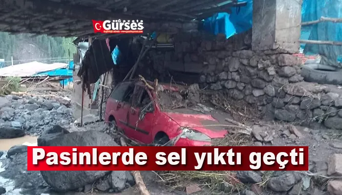 Pasinlerde sel yıktı geçti