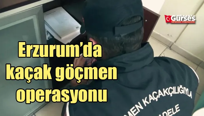 Erzurum’da kaçak göçmen operasyonu