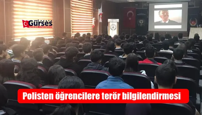 Polisten öğrencilere terör bilgilendirmesi