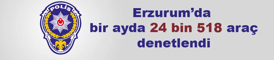 Erzurum’da bir ayda 24 bin 518 araç denetlendi