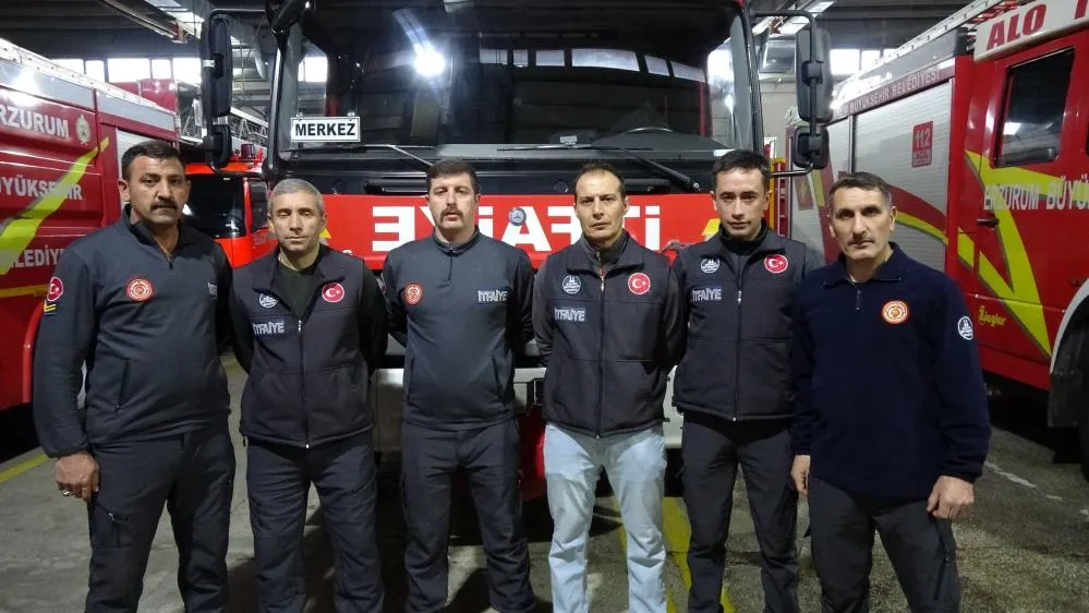 Erzurum İtfaiyesi personeli 6 Şubat