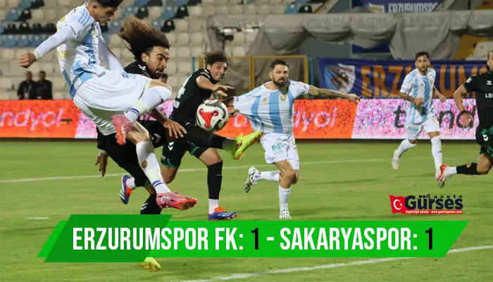 Trendyol 1. Lig: Erzurumspor FK: 1 - Sakaryaspor: 1