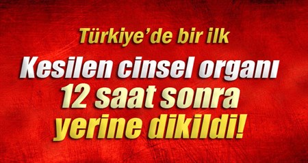 Kesilen cinsel organi 12 saat sonra yerine dikildi