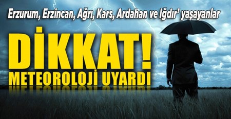 ERZURUM’DA METEOROLOJIK UYARI