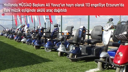 ERZURUM’DA 113 ENGELLIYE AKÜLÜ ARAÇ ILAHI MÜZIK ESLIGINDE DAGITILDI