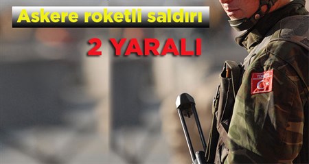 Askere roketli saldiri: 2 yarali