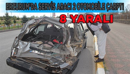 SERVIS ARACI 2 OTOMOBILE ÇARPTI: 8 YARALI