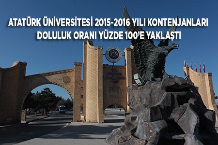 ATATÜRK ÜNIVERSITESI 2015-2016 YILI KONTENJANLARI DOLULUK ORANI YÜZDE 100’E YAKLASTI