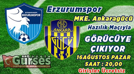 ERZURUMSPOR, MKE ANKARAGÜCÜ ILE HAZIRLIK MAÇI OYNAYACAK