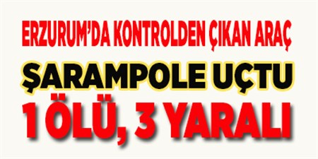 KONTROLDEN ÇIKAN OTOMOBIL SARAMPOLE UÇTU: 1 ÖLÜ, 3 YARALI