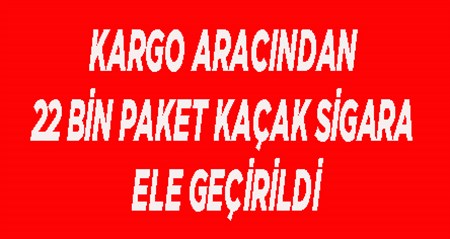 KARGO ARACINDAN 22 BIN PAKET KAÇAK SIGARA ELE GEÇIRILDI