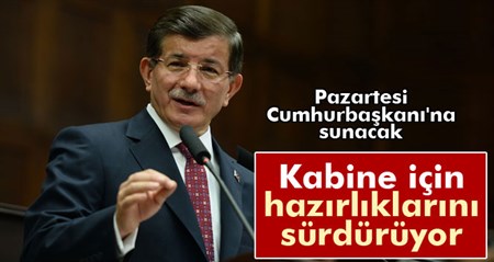 Davutoglu, yeni kabine için hazirliklarini sürdürüyor