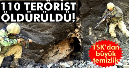 4 gündür süren operasyonlarda 110 terörist etkisiz hale getirildi