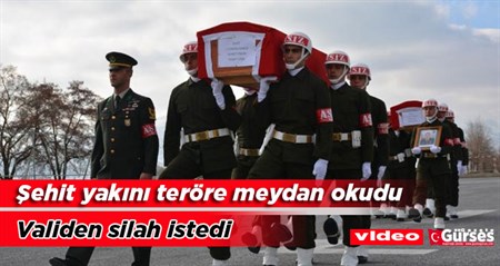 Sehit yakinlari Vali Çinar’dan silah istedi