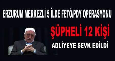 ERZURUM MERKEZLI 5 ILDE FETÖ/PDY OPERASYONU – SÜPHELI 12 KISI ADLIYEYE SEVK EDILDI