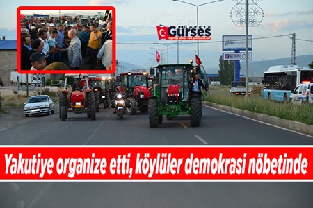 Traktörlerle Cumhuriyet caddesine çiktilar