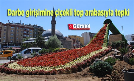 Darbe girisimine çiçekli top arabasiyla tepki