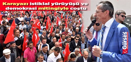 Karayazi istiklal yürüyüsü ve demokrasi mitingiyle costu