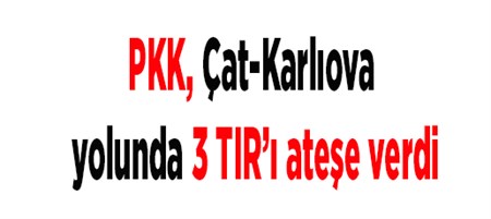 PKK, Çat-Karliova yolunda 3 TIR’i atese verdi