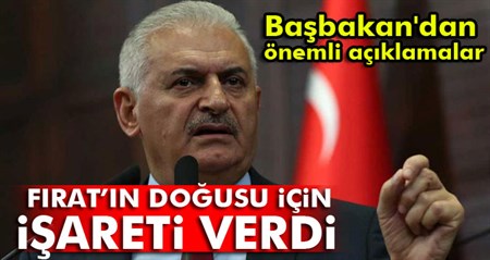 Basbakan Yildirim, Firat’in dogusu için isareti verdi