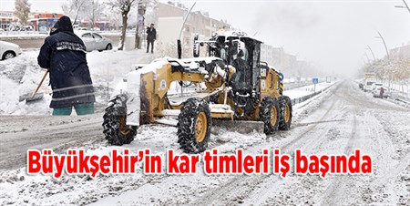 Büyüksehir’in kar timleri is basinda