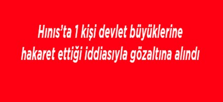 Hinis’ta 1 kisi devlet büyüklerine hakaret ettigi iddiasiyla gözaltina alindi